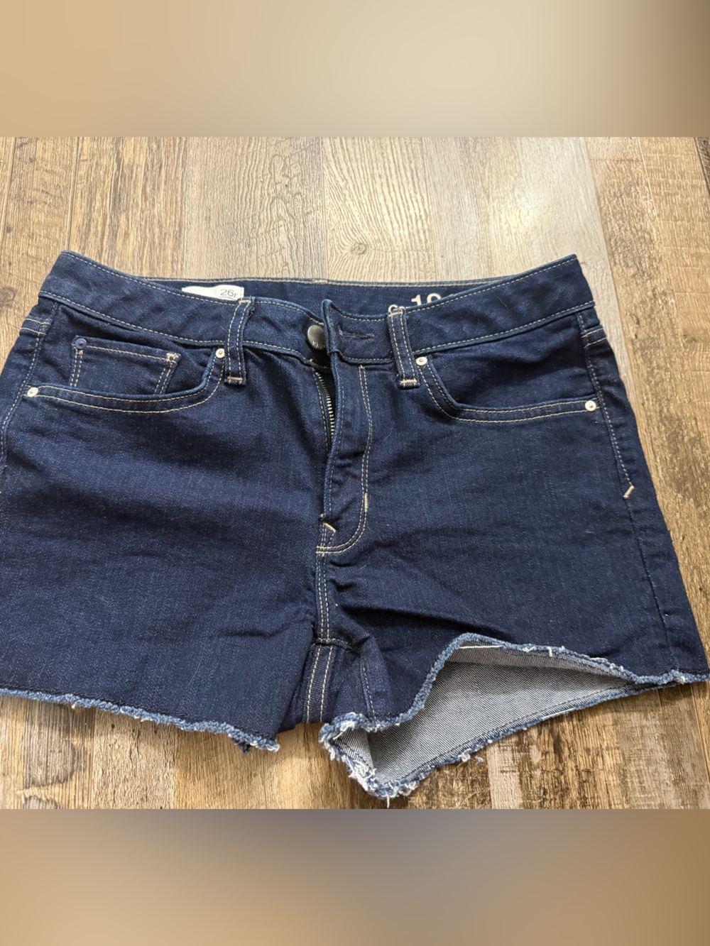 GAP Dark Indigo Raw Hem Denim Shorts